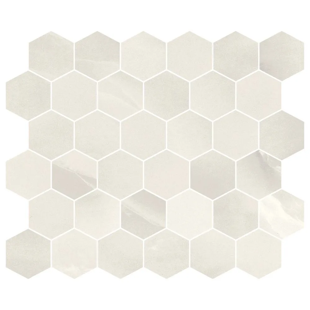 Onice White Hex Mosaic Matte 1 Onice White Hex Mosaic Matte