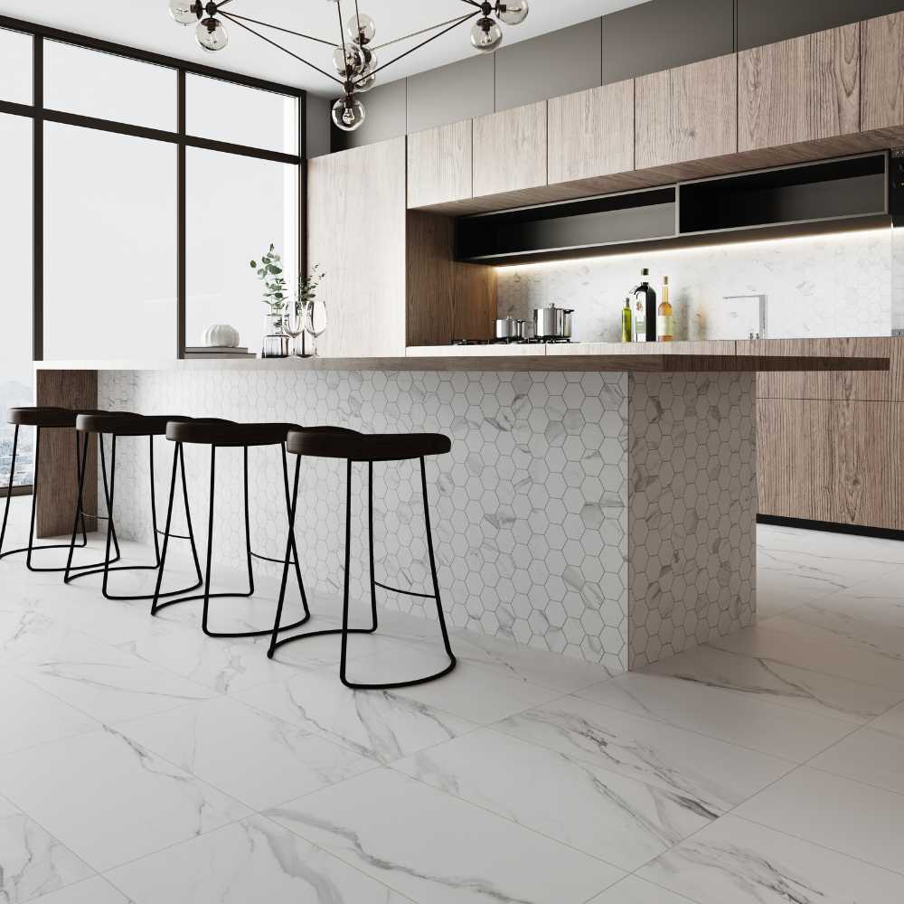 Statuario Hexagon Matte 2 Statuario Hexagon Matte