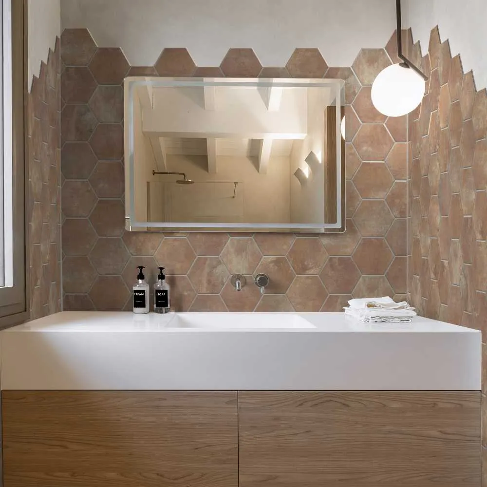 Mocha 6" Hex Matte 2 Mocha 6" Hex Matte