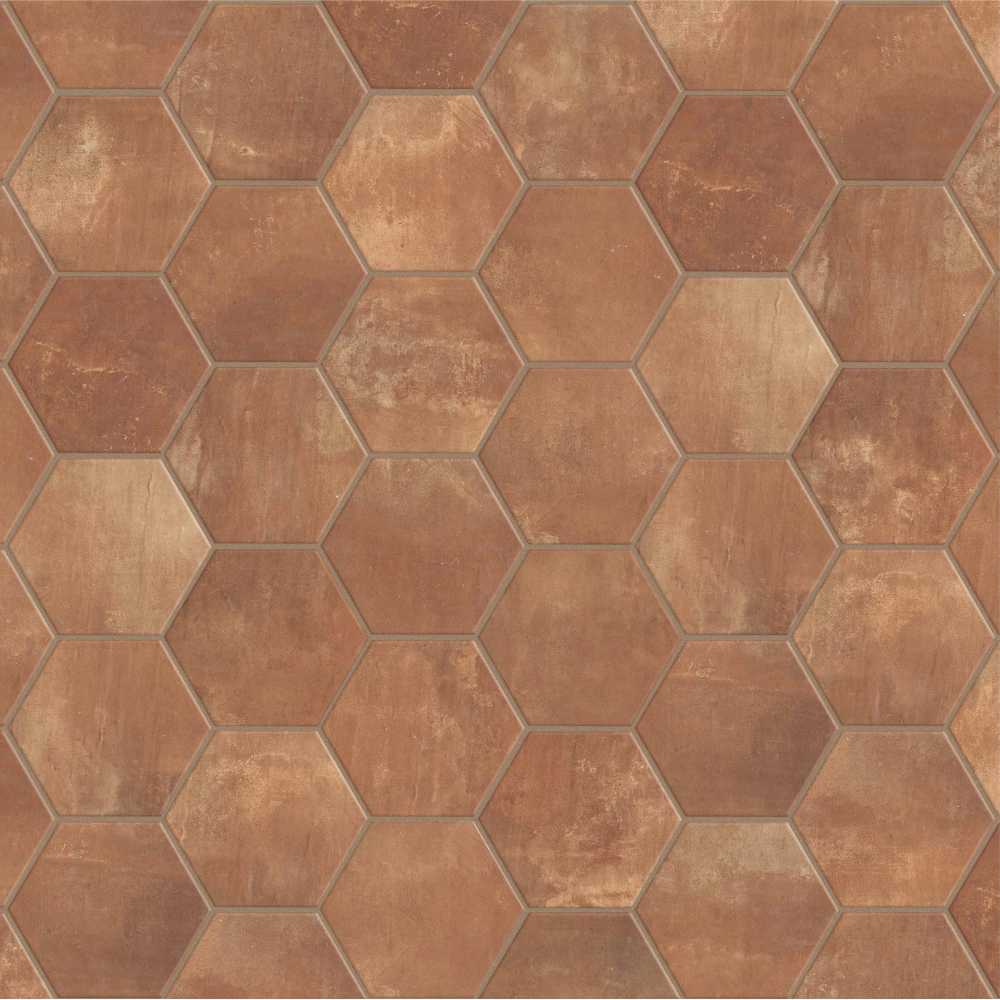 Terracotta 6" Hex Matte 1 Terracotta 6" Hex Matte