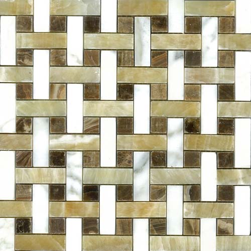 Oro Basketweave Mosaic Satin