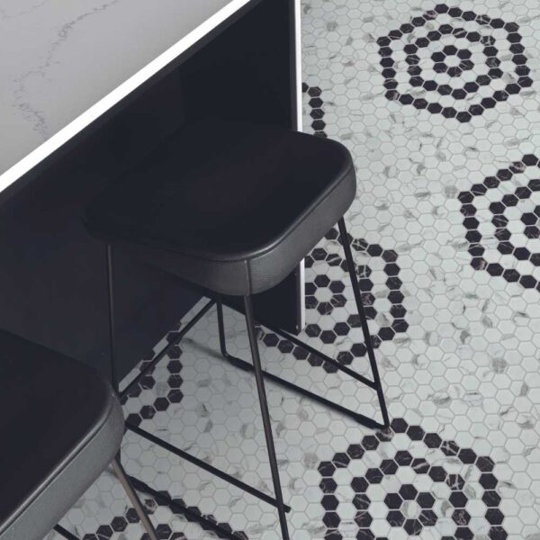 White/Black Large Hex Matte