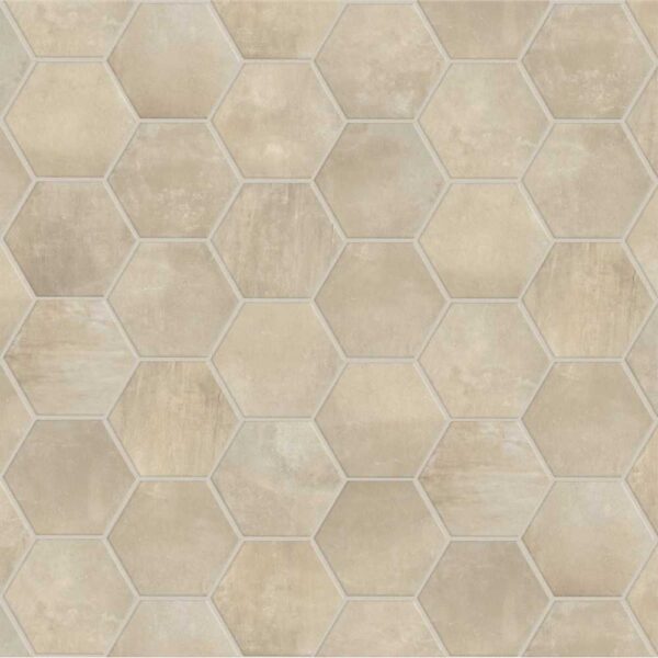Cream 6" Hex Matte