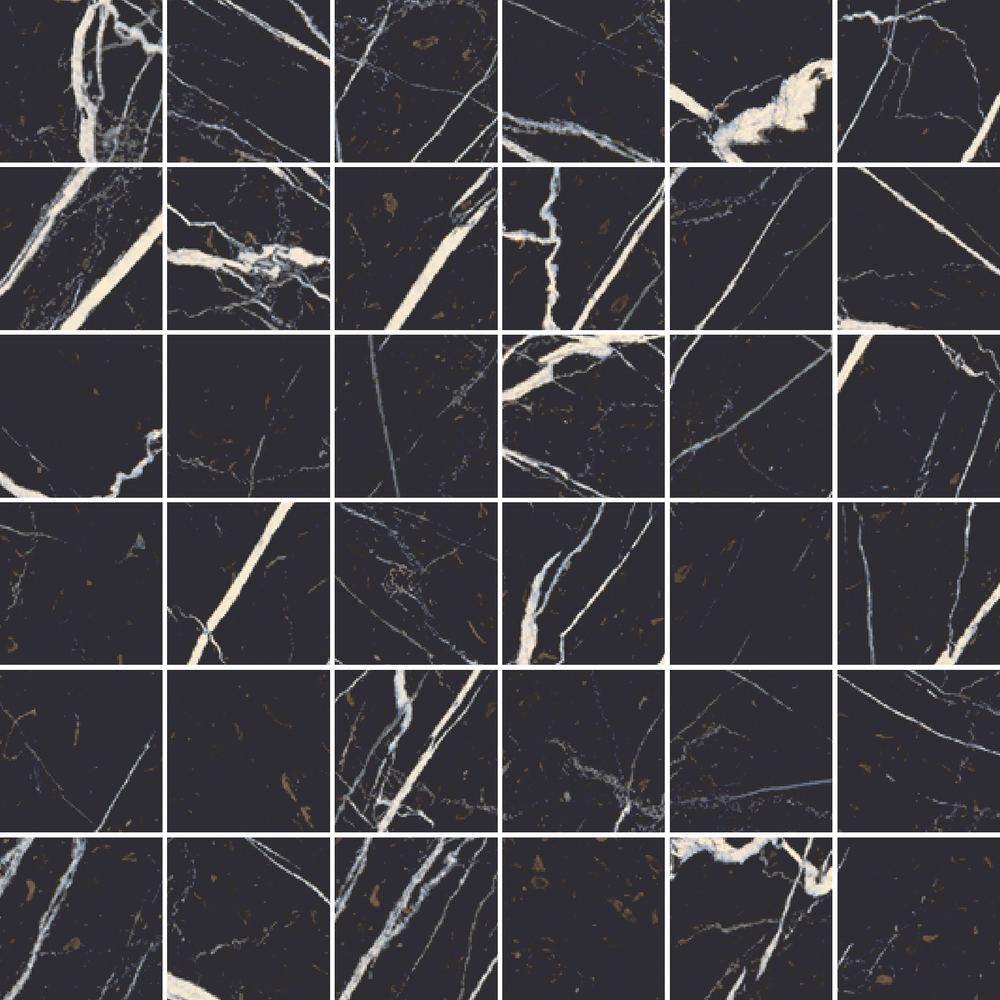 2X2 Mosaic Nero Marquina Matte