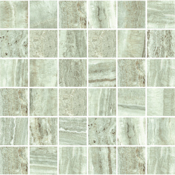 Aura Green 2X2 Mosaic Satin porcelain tile
