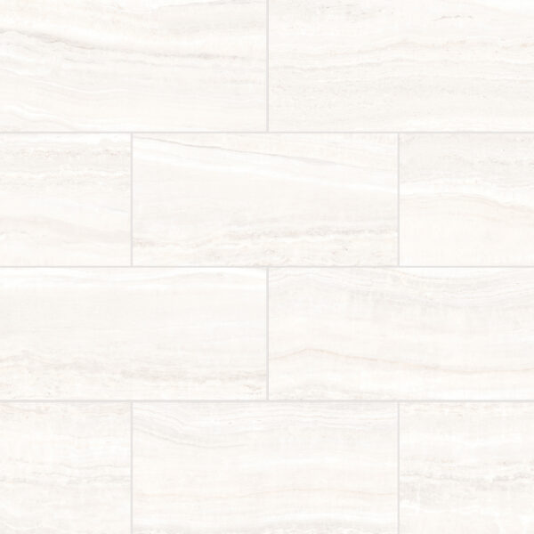 Aura White 12X24 Satin porcelain tile